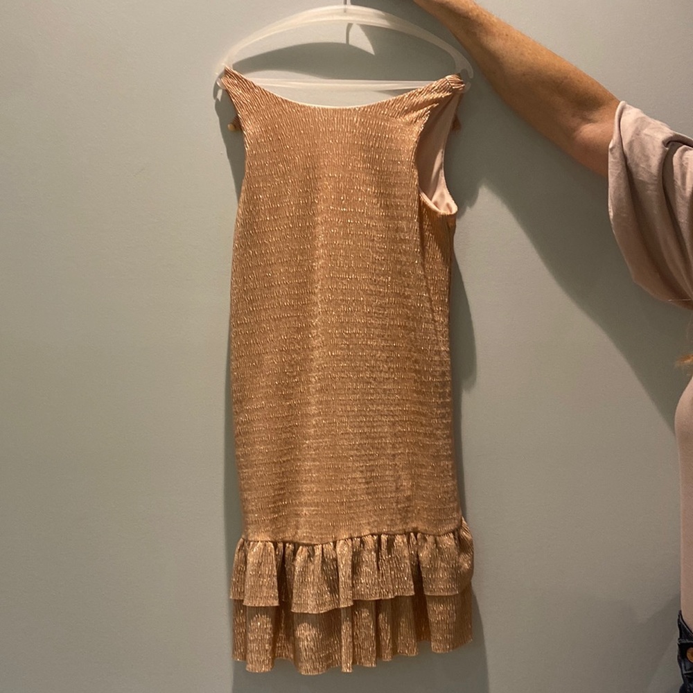 Shimmery golden girls kids dress